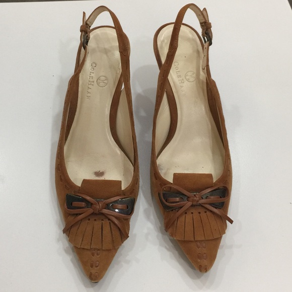 Cole Haan Suede Slingback Heels - Picture 2 of 8
